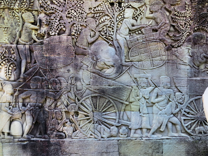 cambodia, sculptures, building, bas relief, carving - craft product, belief, male likeness, angkor, archaeology, ancient, art and craft, human representation