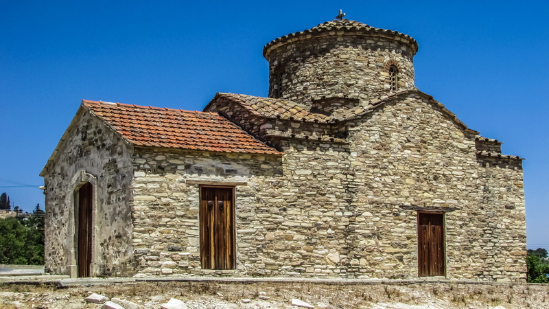 Kato Lefkara, outdoors, blue, history, wall, travel, stone built, 4K, house, nature, building, Cyprus, no people, 12th century, the past, Archangel Michael