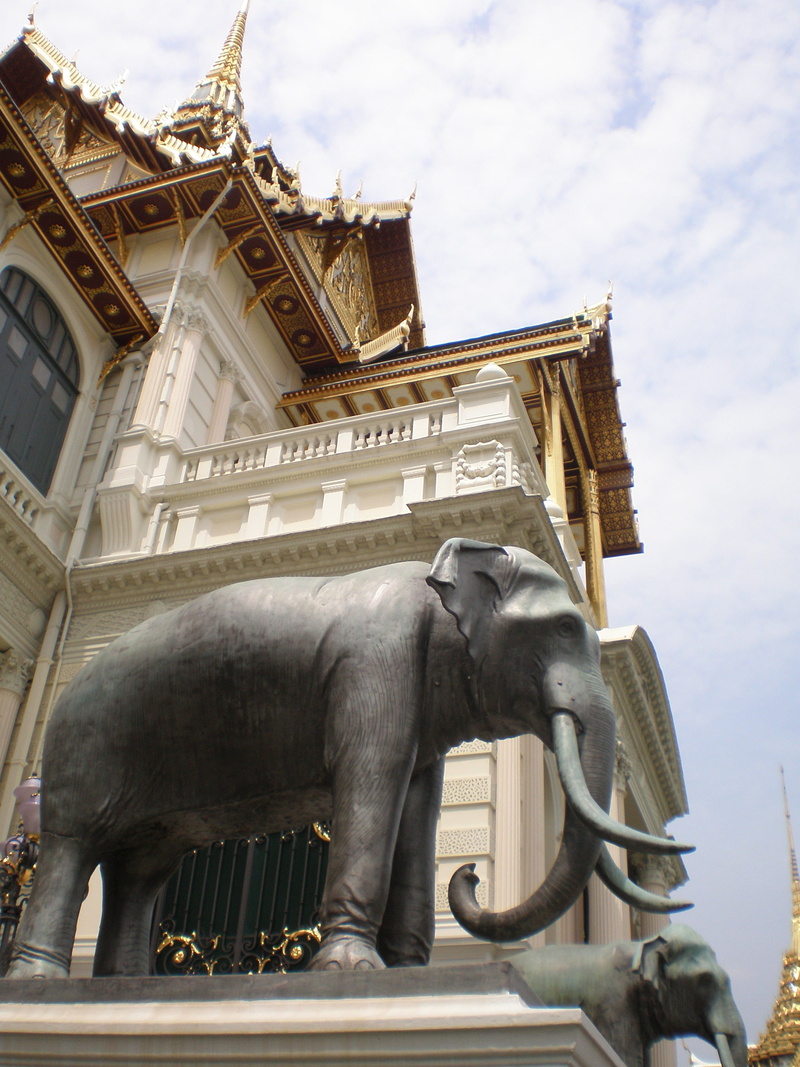 holy, temple, sky, low angle view, sculpture, thailand, built structure, oriental, travel destinations, history, human representation, no people, day, worship