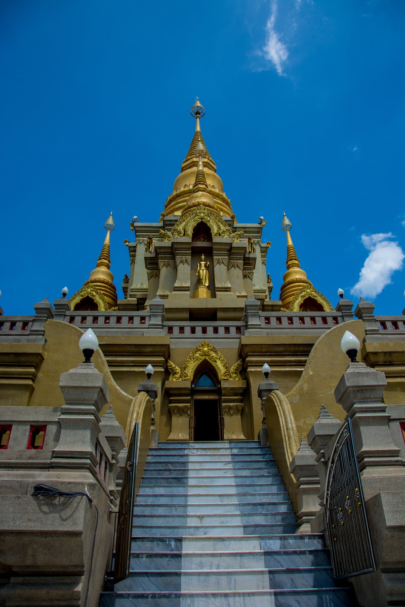 outdoors, betong, spire, history, day, building, sky, place of worship, low angle view, architecture, south siam, the past, steps and staircases, blue
