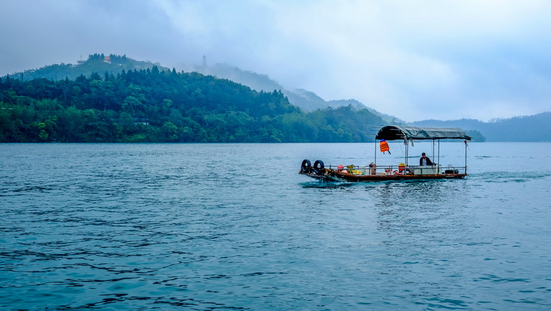 cloud - sky, sun, tranquil scene, fishing boat, moon, non-urban scene, beauty in nature, fisherman, 4K, boat, sky, sun moon lake, water, waterfront, nautical vessel