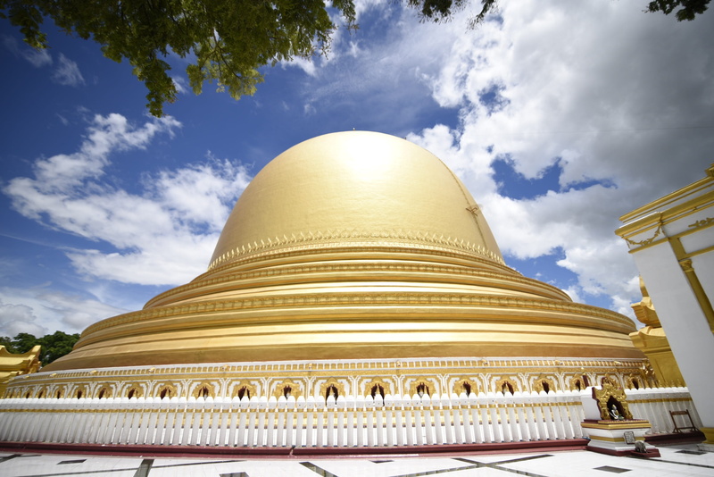 outdoors, architecture, golden, sky, nature, travel, sagaing, stupa, low angle view, gold, dome, myanmar, spirituality, asia, travel destinations, ornate