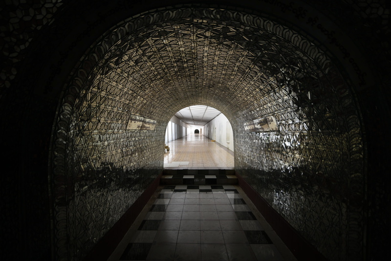 the past, interior, empty, light, arch, illuminated, arched, light at the end of the tunnel, indoors, kaunghmutaw, myanmar, architecture, religion, no people