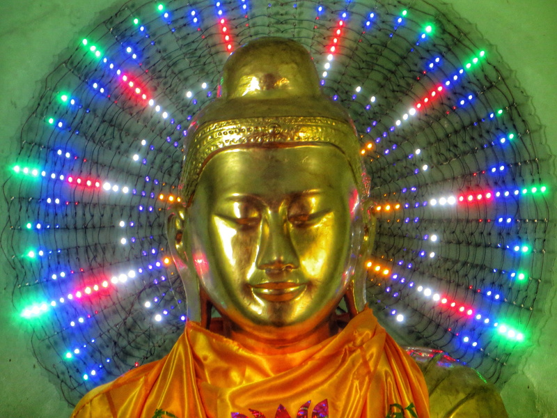 representation, Burma, creativity, illuminated, male likeness, sculpture, schwedaggon, front view, spirituality, art and craft, belief, technology, religion