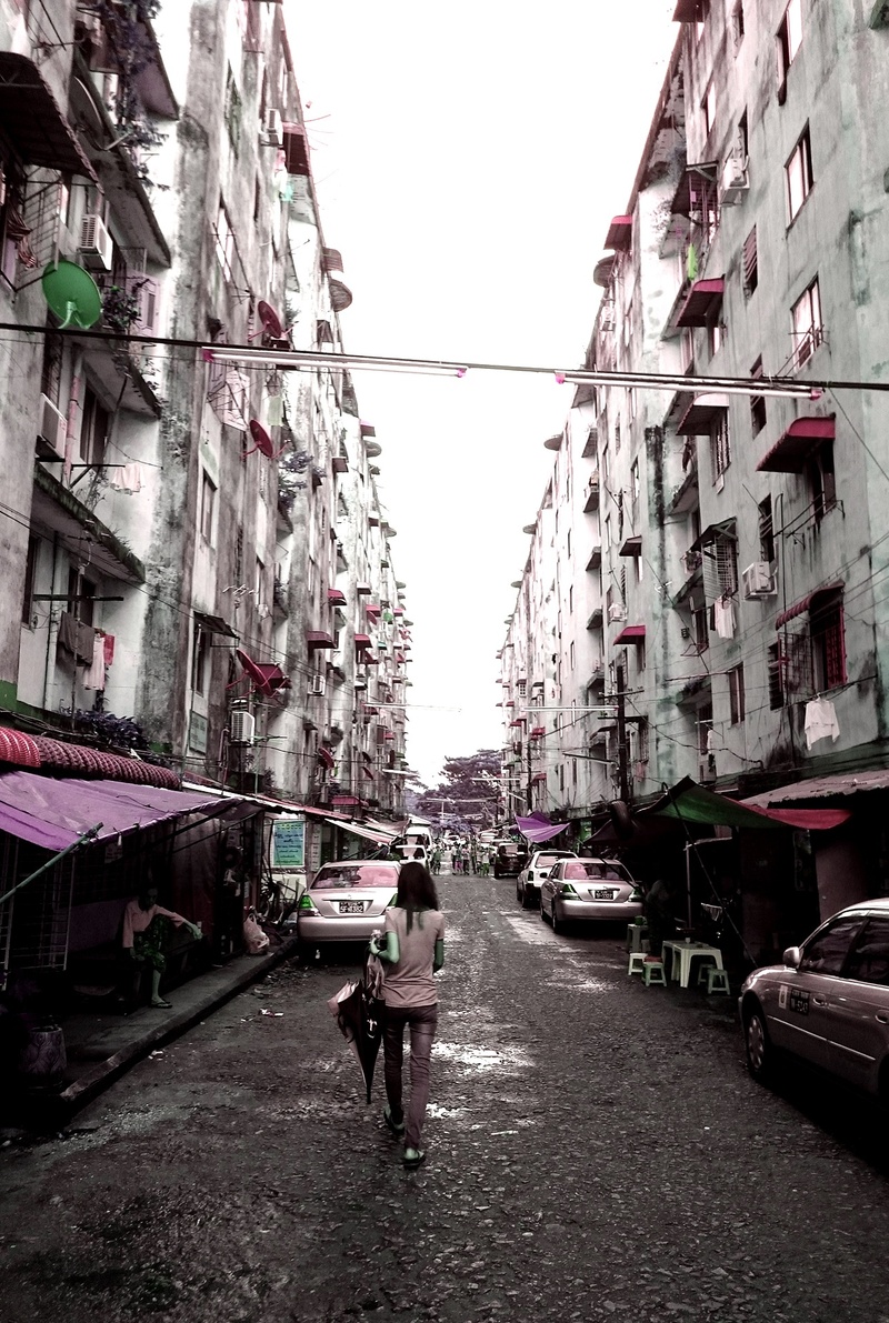 mode of transportation, architecture, road, girl, motor vehicle, lifestyle, diminishing perspective, outdoors, 1080P, outdoor, city, young, dom, walking