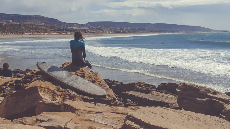 solid, morocco, travel, taghazout, woman, scenics - nature, real people, lifestyles, surfing, trip, africa, beauty in nature, rock, sirens, nature, one person