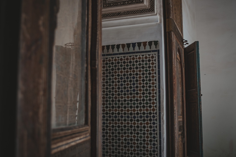 window, history, indoors, morocco, close-up, 5K, built structure, pattern, architecture, no people, entrance, marrakesh, selective focus, wood - material