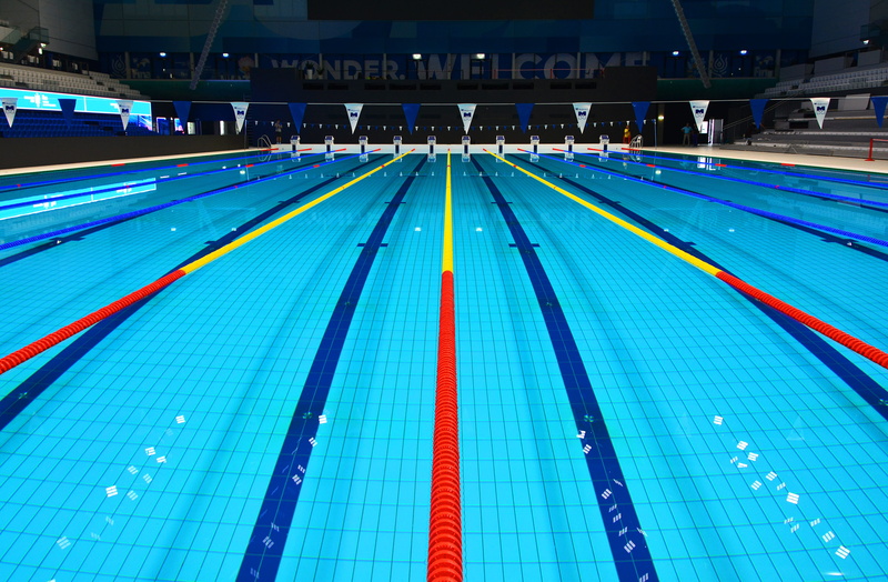 world cup, 5K, no people, pool, competition, nature, swimming lane marker, stadium, swimming, building, absence, sports, swimming pool, budapest, water