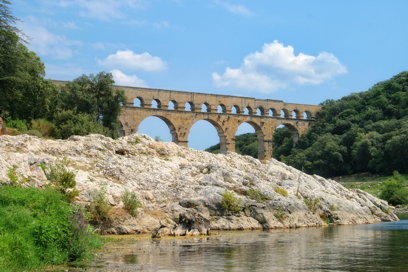 transportation, tree, bridge, Provence, travel destinations, sky, the past, architecture, arched, day, arch bridge, no people, cloud - sky, built structure