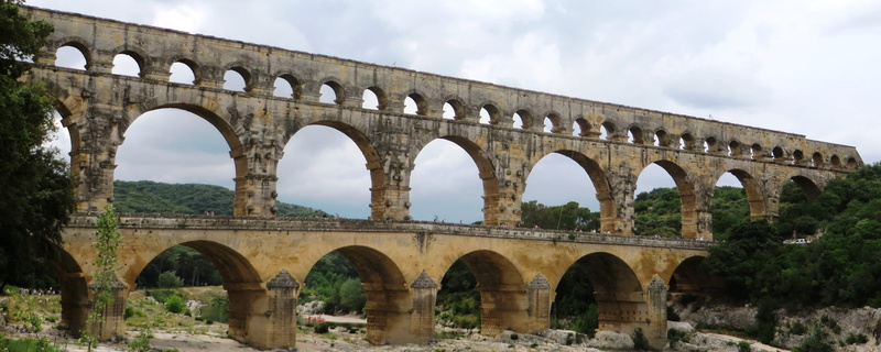 outdoors, pont du gard, cloud - sky, connection, bridge, archaeology, bridge - man made structure, nature, world heritage, no people, day, history, roman
