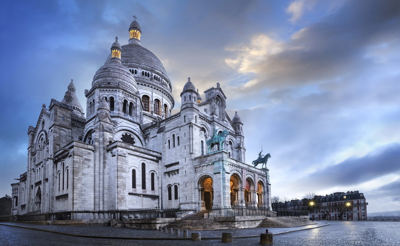 montmartre, concrete, place of worship, built structure, travel, spirituality, belief, no people, tourism, 2K, coeur, building exterior, dome, Europe