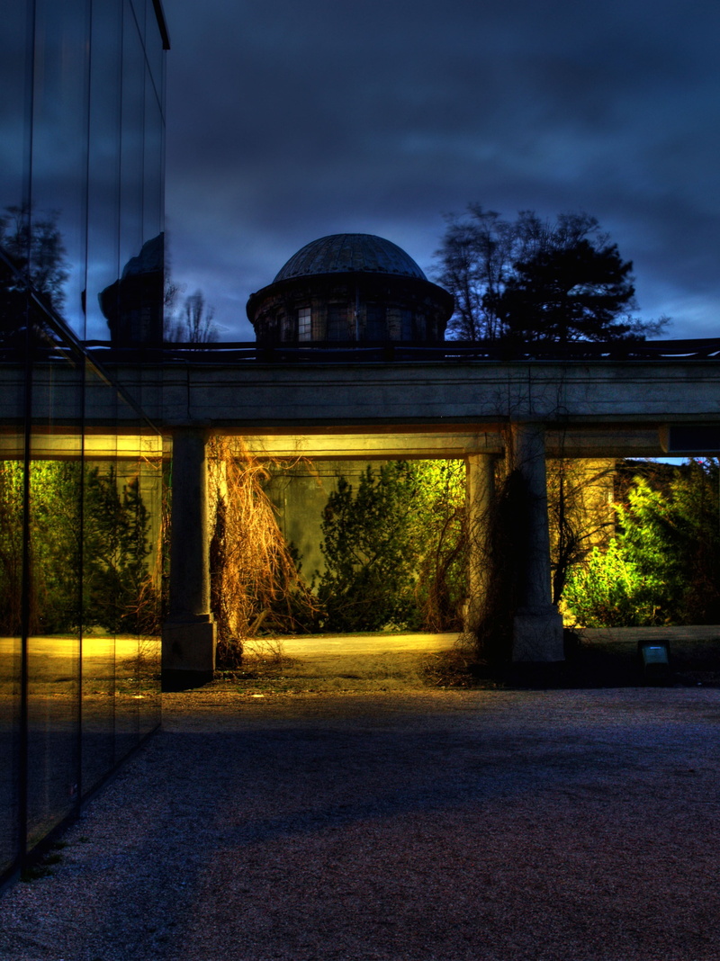 building, 2K, architectural column, plant, ominous, tree, outdoors, concrete, cloud - sky, dusk, night, architecture, illuminated, built structure, sky
