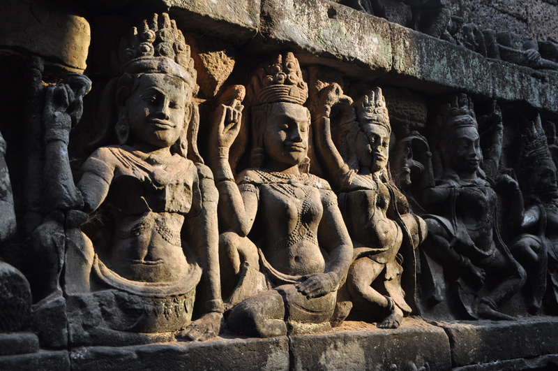 built structure, idol, angkor, architecture, belief, spirituality, no people, sculpture, decor, temple, temple - Building, history, male likeness, buddhism