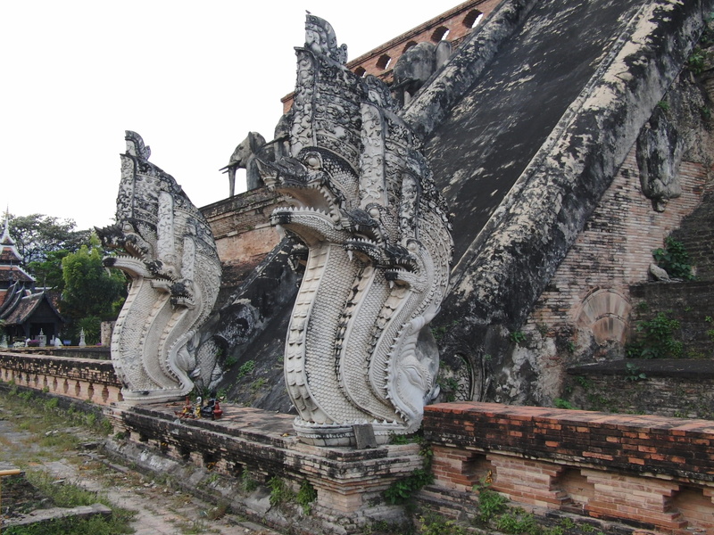 old, statue, 2K, travel, Asia, outdoors, Doi, sculpture, buddhism, place of worship, building, stone figure, day, sky, big snake, jungle, stone snake