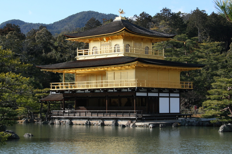 plant, golden temple, culture, day, no people, tree, nature, belief, spirituality, building, water, house, travel, kyoto, kinkakuji, outdoors, 4K, mountain
