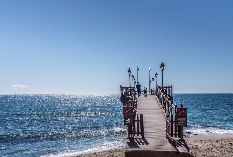 land, sunset, people, sand, day, sea, mode of transportation, horizon, seashore, 2K, jetty, water, marbella club, vacation, seascape, dock, beach, relaxation