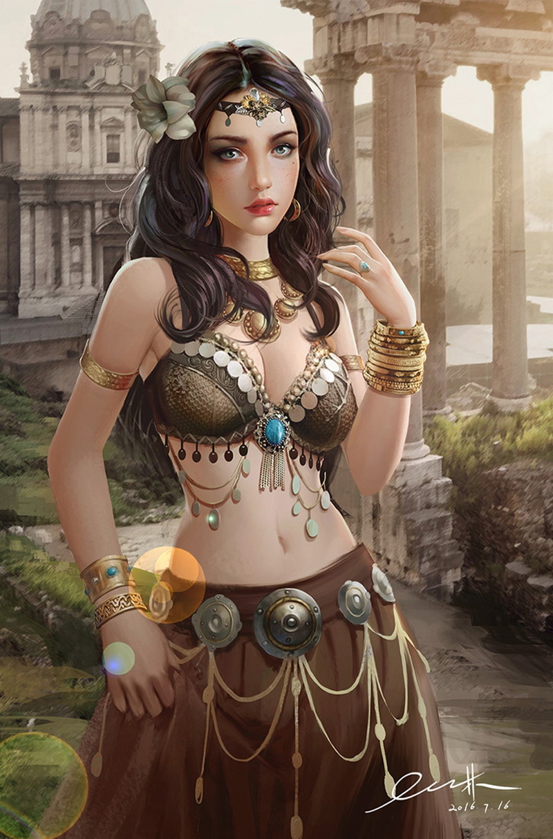 girl, original, kailin-hu, artstation, 1080P, fantasy, beautiful