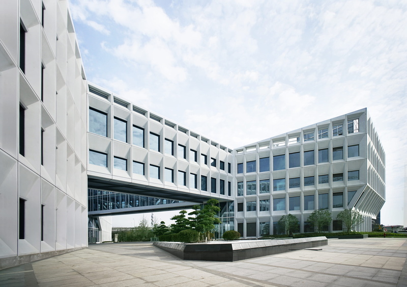 footpath, building, no people, shanghai baoye center, city, day, education, office building exterior, modern, plant, outdoors, nature, window, lycs architecture