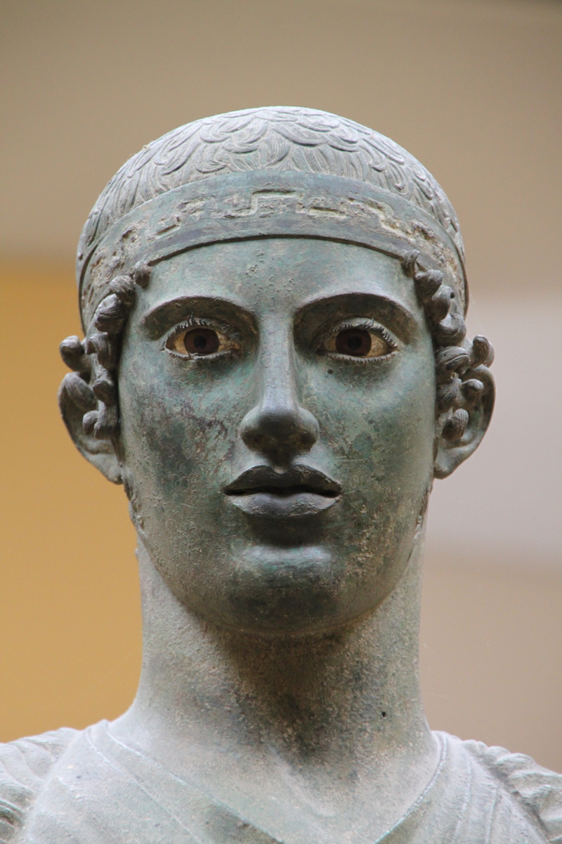 antique, low angle view, armed forces, art, craft, male likeness, 4K, museum, close-up, history, statue, the past, delphi, sculpture, human representation