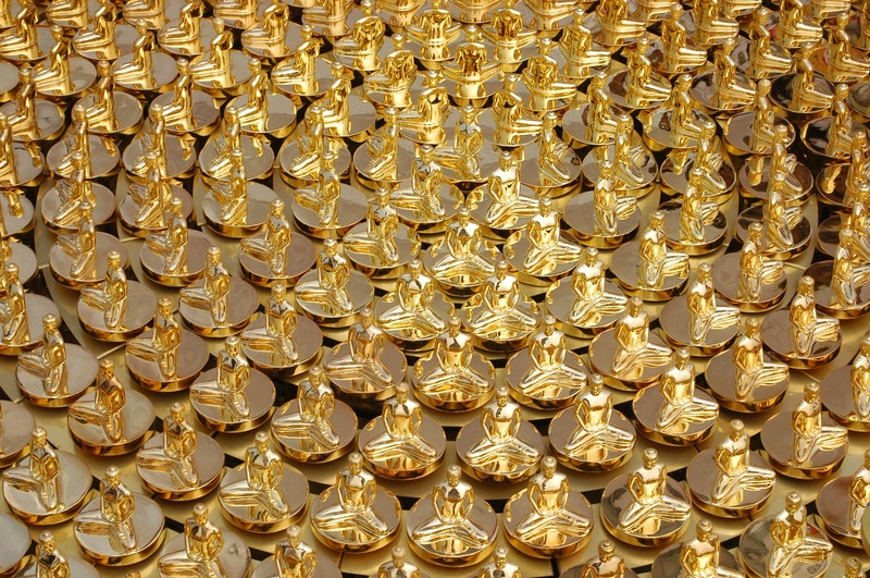 indoors, buddhism, abundance, large group of objects, full frame, 1080P, backgrounds, close-up, for sale, dhammakaya pagoda, order, lighting equipment