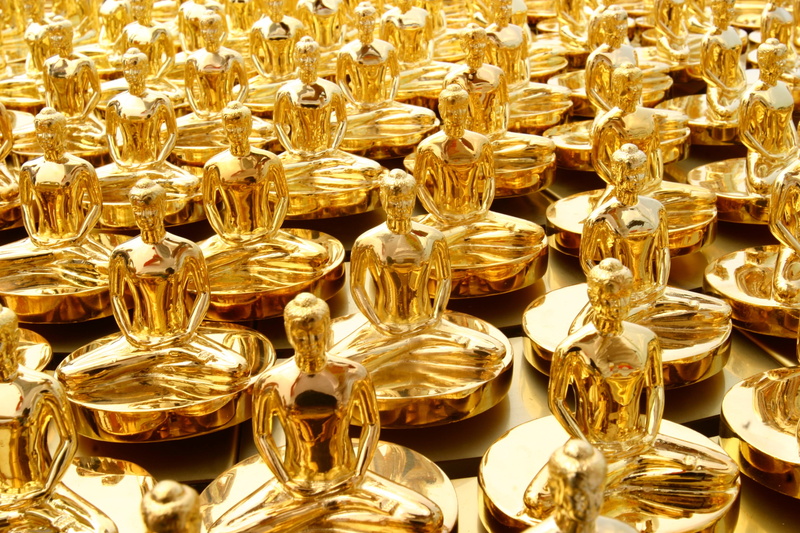 budhas, full frame, table, buddha, sphere, shiny, dhammakaya pagoda, large group of objects, wat, gold colored, market, indoors, for sale, collection, gold