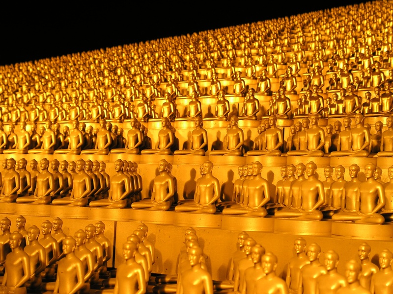 wat, statues, dhammakaya pagoda, monument, buddhism, buddha, side by side, repetition, spirituality, temple, creativity, arts culture and entertainment