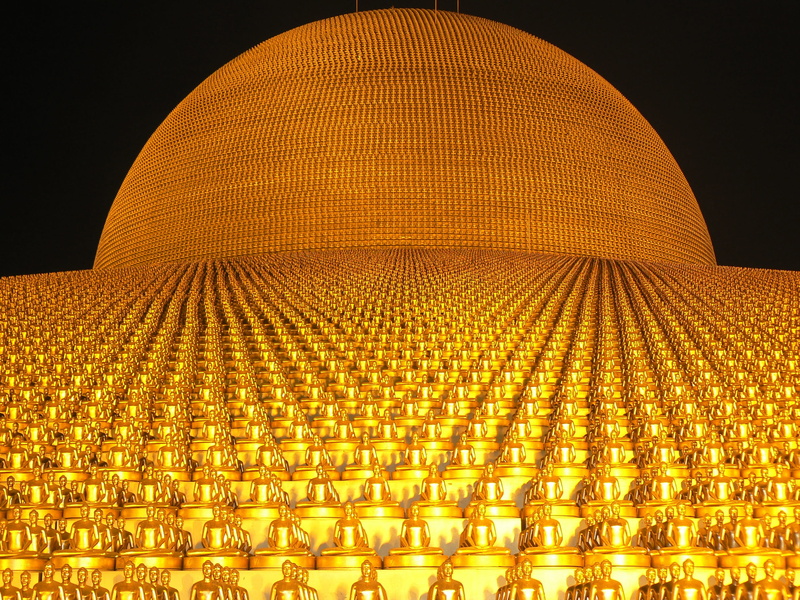 sphere, 2K, architecture, Dhammakaya, wat, more than, no people, asia, Pagoda, statues, dhammakaya movement, night, gold colored, belief, place of worship