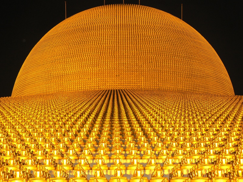 indoors, design, more than, religion, buddhism, temple, 2K, buddhists, monument, technology, close-up, black background, sphere, art and craft, textured