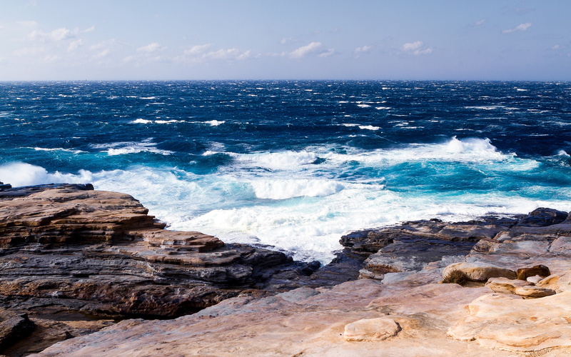 sea, waves, 2K, ocean, beach, seascape, water, rocks, wakayama
