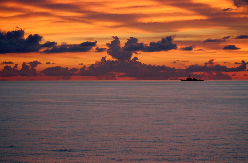 sunset, night, ocean, cloud, red, skies, 1080P, boats