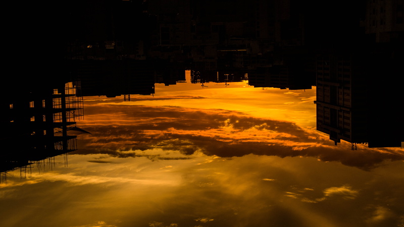 india, sky, beauty in nature, outdoors, yellow, cloud - sky, dark, no people, aisfm, hyderabad, skyscraper, night, built structure, nature, office building exterior