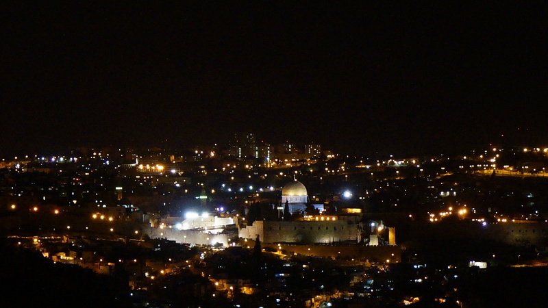 israel, landmark, copy space, 1080P, outdoors, architecture, downtown, skyline, jerusalem, sky, cityscape, high angle view, cathedral, luminosity, dark