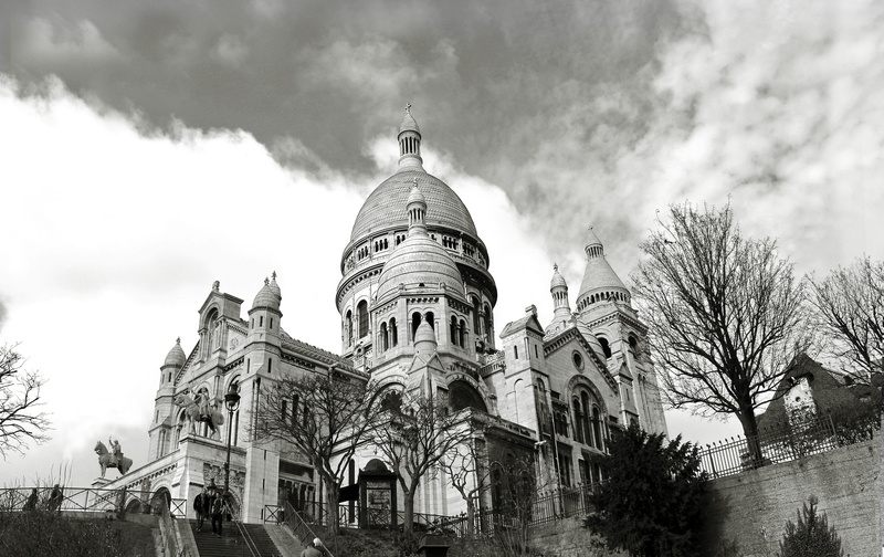 ancient, tourism, statues, church, travel, cathedral, cloud - sky, dome, street, history, temple, black and-white, twigs, plant, city, monument, photography