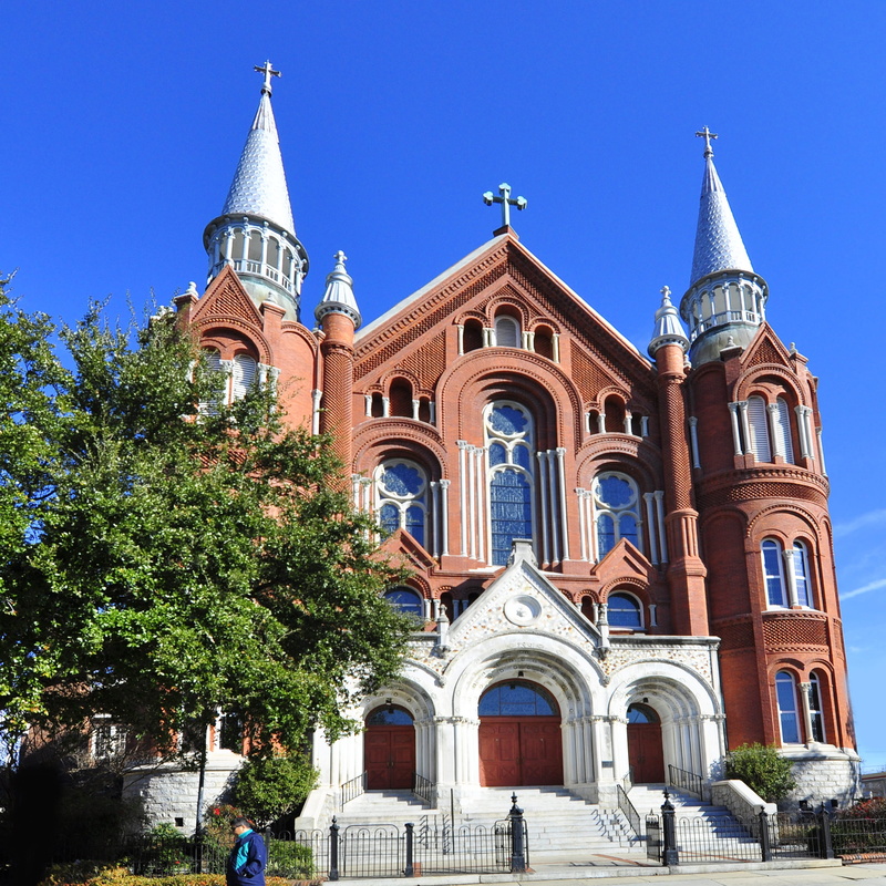 sacred heart cultural center, bible, blue, perspective, georgia, tower, god, worship, day, stained glass window, the south, christian, belief, travel destinations