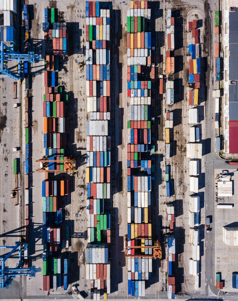 shipping, high angle view, business, port, large group of objects, full frame, top down, daytime, lot, 2K, top down view, aerial view, container, aerial