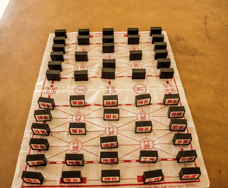 board, indoors, relaxation, leisure games, no people, in a row, toy, wood - material, communication, order, business, strategy, Army Chess, chinese, high angle view