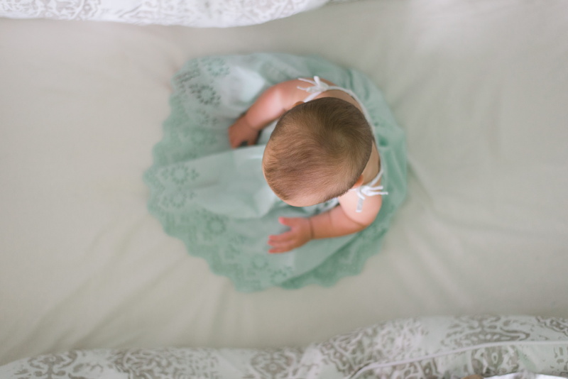 floral, bedroom, newborn, overhead, wrapped in a blanket, beginnings, baby top view, 4K, one person, young, white dress, green dress, white, sitting, green
