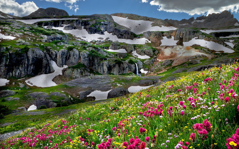 mountains, green Color, light, beauty In Nature, shadows, scenics, iceland, summer, water, pink, non-urban scene, wildflower, relief, panoramic, no People