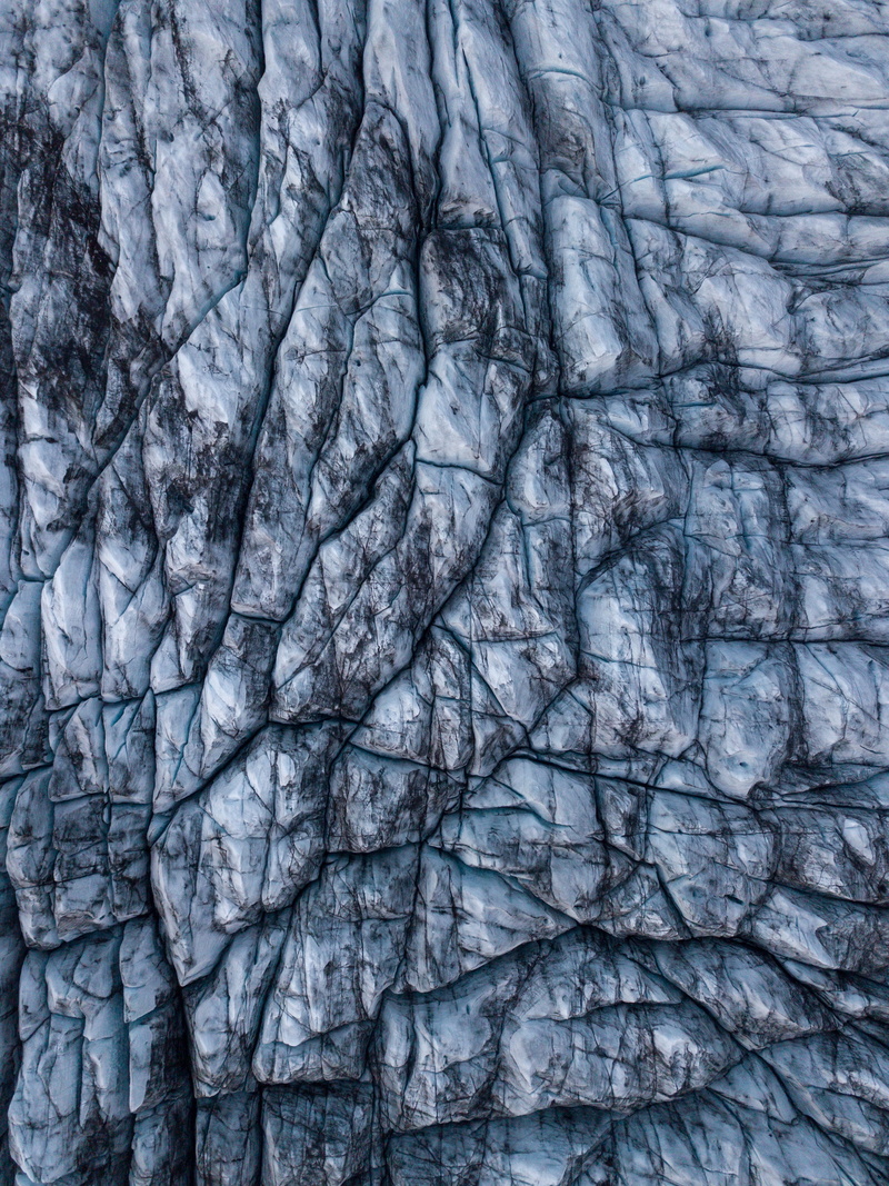 frozen, textured Effect, iceland, cravass, snow, dark, aerial view, iceberg, looking down, cracked, view, 4K, backdrop, no People, lake, winter, close-up