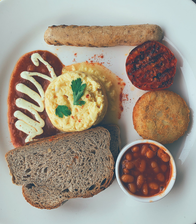 high angle view, tomato, plant, ready-to-eat, french toast, breakfast, still life, 89, english breakfast, no people, egg, healthy eating, food, 2K, meal