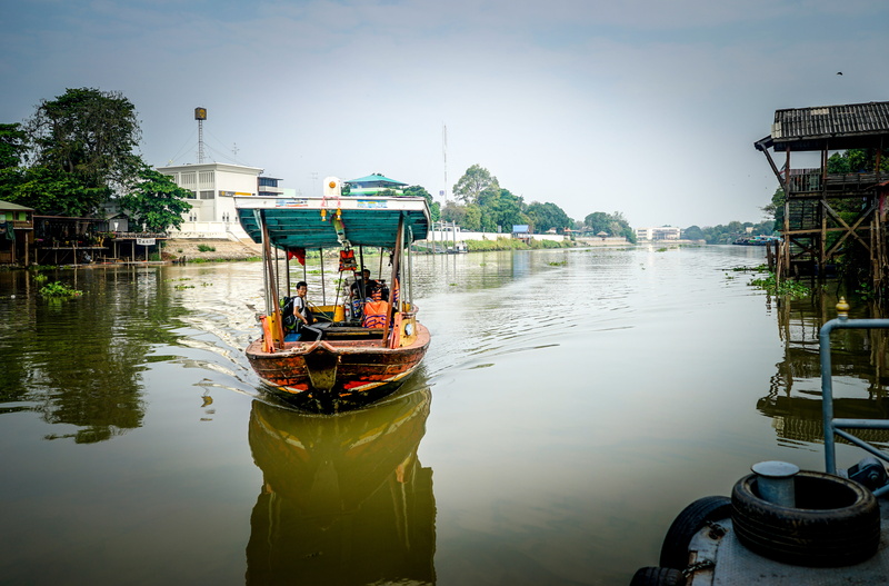 nature, building, thailand, water, architecture, reflection, day, built structure, building exterior, nautical vessel, 5K, transportation, lake, ayutthaya