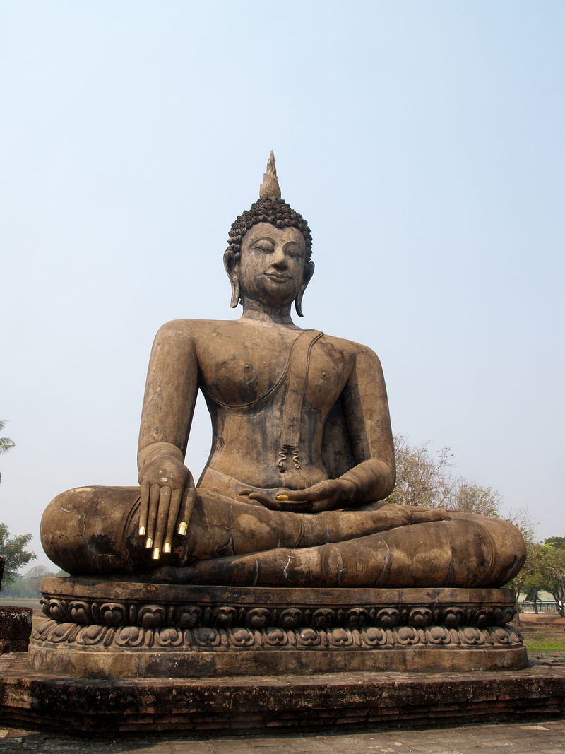buddha, religion, idol, historical, Bangkok, male likeness, ancient civilization, ayutthaya, 2K, temple, architecture, clear sky, history, sky, the past