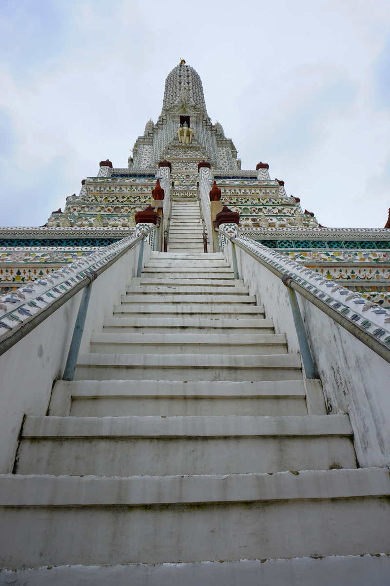 thailand, bangkok, belief, steps and staircases, building, spirituality, sky, outdoors, buddhism, the way forward, buddhist, religion, temple of dawn, day