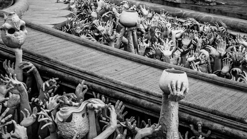 craft, mueang chiang rai, hand, high angle view, history, temple, wood - material, statue, art and craft, male likeness, belief, religion, pain, the past
