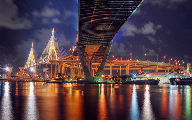 street, famous Place, connection, downtown District, lights, architecture, bangkok, travel, cityscape, travel destinations, skyscraper, cloud - sky, illuminated