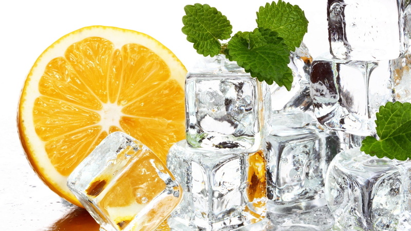 summer, cold temperature, healthy eating, isolated, cold - Temperature, food, sliced, orange - fruit, fruit, cubes, glass, ice Cube, drinking Glass, freshness