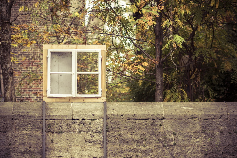 square, grey, white, transparent, window, autumn, building, building exterior, green, branch, fence, wall - building feature, frame, no people, outdoor