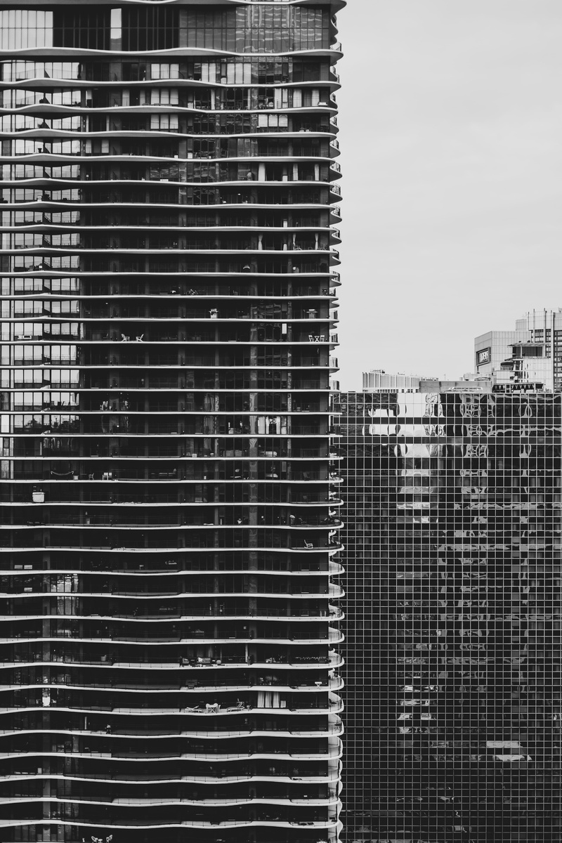 gray, built structure, banister, construction, handrail, nature, low angle view, skyscraper, concrete, city, united states, sky, day, office building, scaffolding