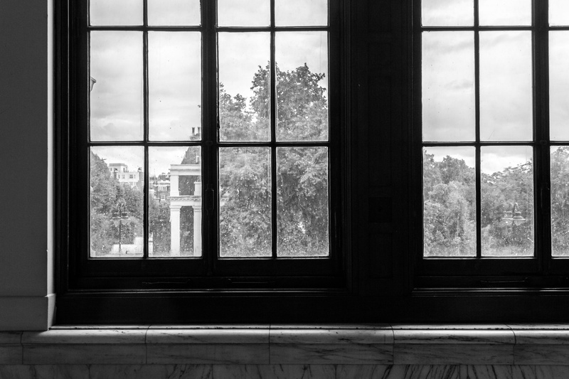glass, housing, indoors, teen, picture window, brick, wooden, closed, urban, united kingdom, frame, 5K, framed, black and white, city, transparent, glass - material