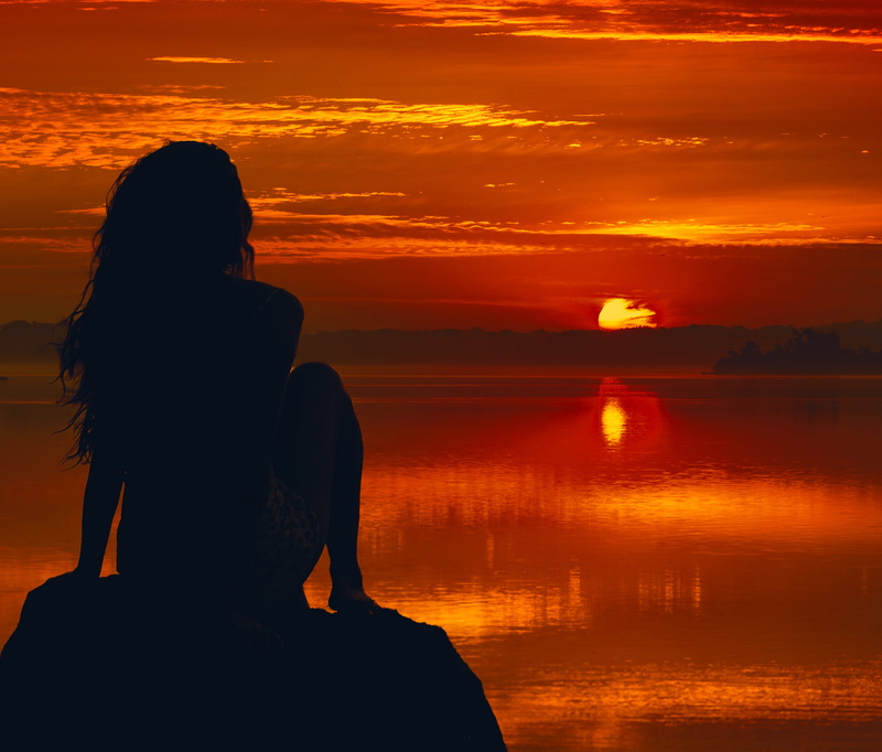 orange color, hight, scenics - nature, model, sun, beauty in nature, water, leisure activity, 2K, natural, sky, adult, idyllic, style, tranquil scene